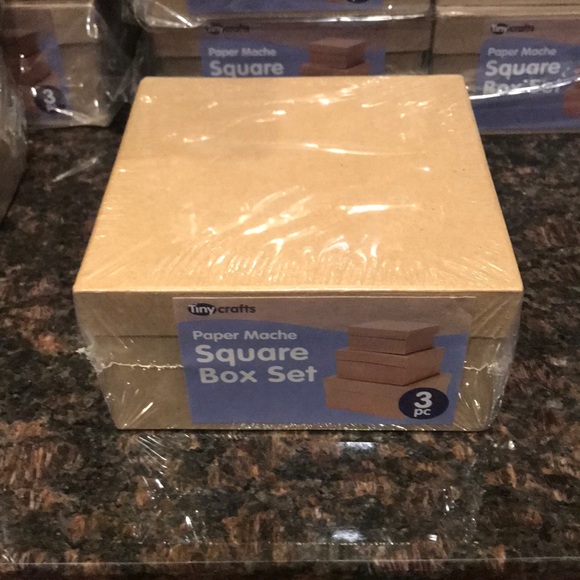 Nesting Paper Mâché square box set - Picture 7 of 8